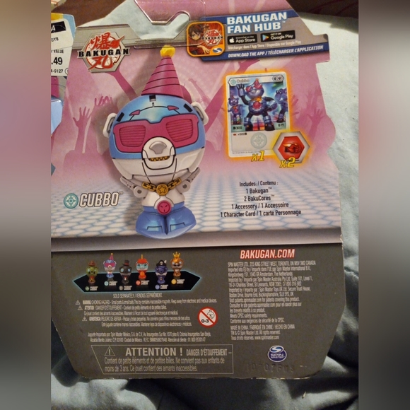 Bakugan, PINK CUBBO, single, action figure, new unopened box,4 extras included - Picture 5 of 7